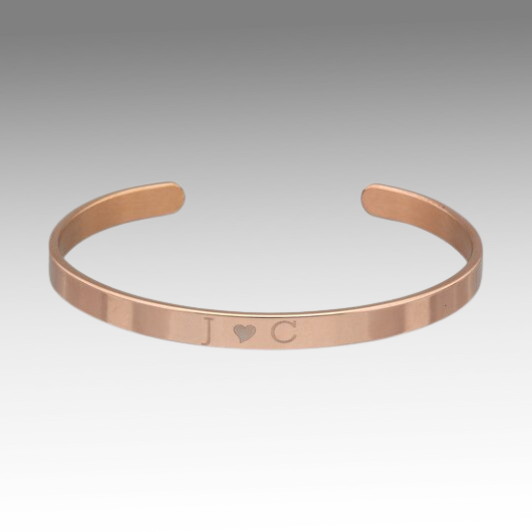 Esclava Para Grabar Bañada en Oro Rosado