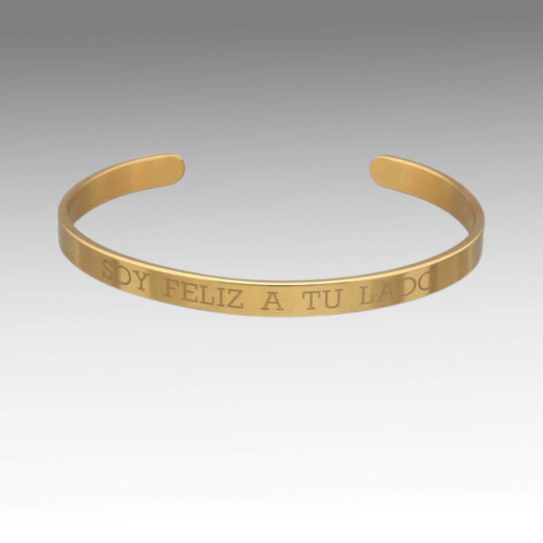 Esclava Para Grabar Bañada en Oro