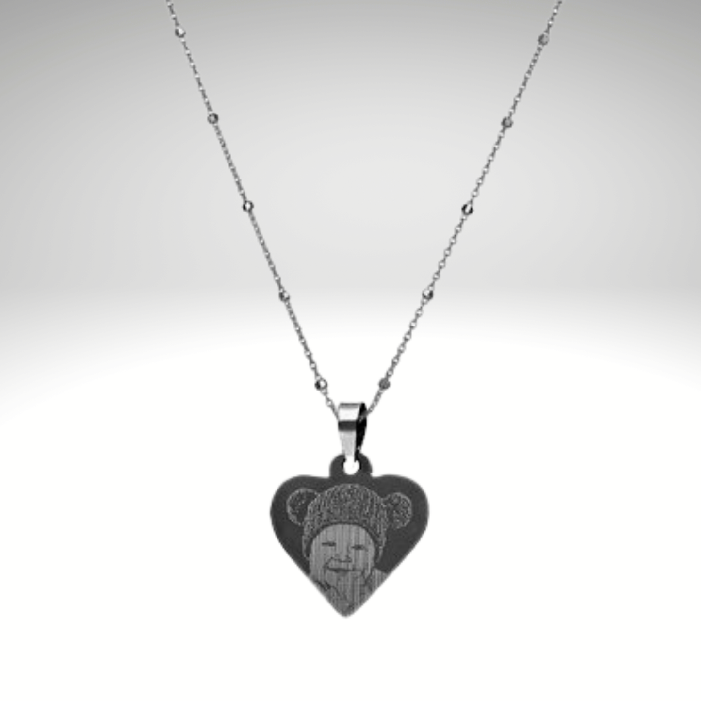 Collar Corazón Pequeño con Fotograbado 20x19 mm